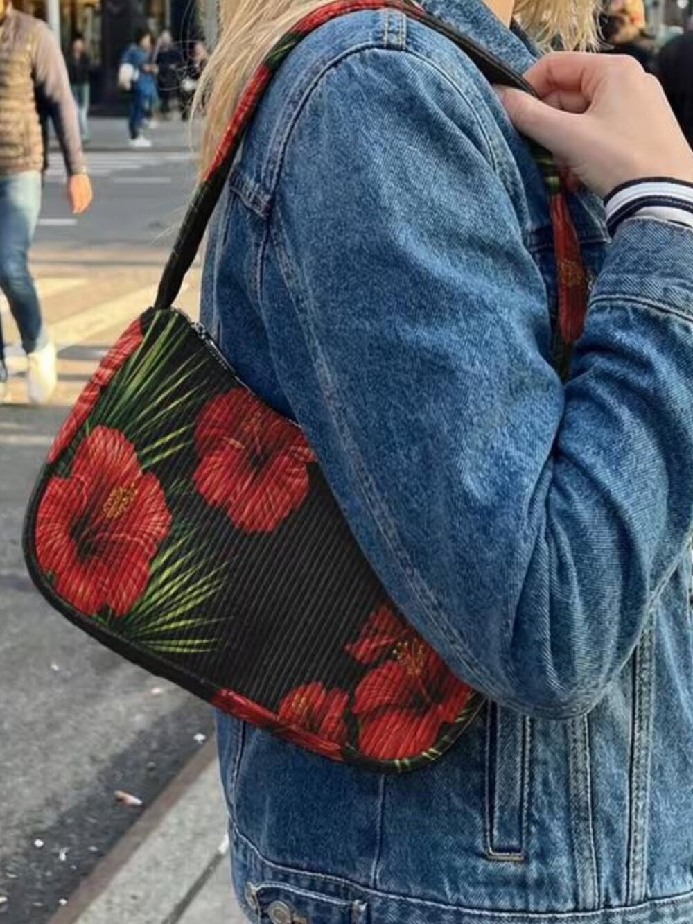 CORDUROY HIBISCUS BAG